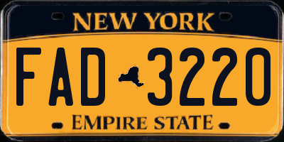 NY license plate FAD3220