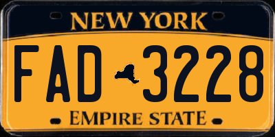 NY license plate FAD3228