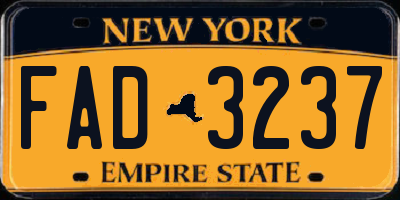 NY license plate FAD3237