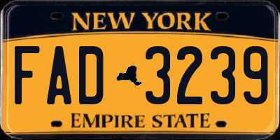 NY license plate FAD3239
