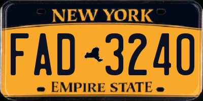 NY license plate FAD3240