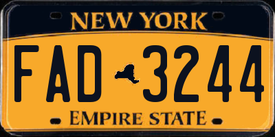 NY license plate FAD3244