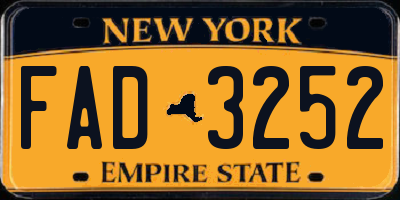 NY license plate FAD3252