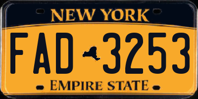 NY license plate FAD3253