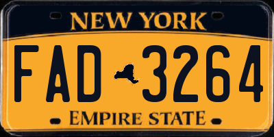 NY license plate FAD3264