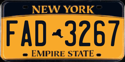 NY license plate FAD3267