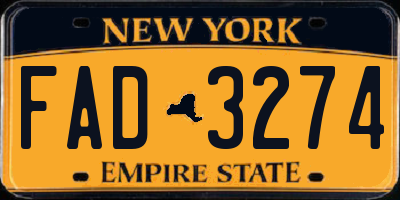 NY license plate FAD3274