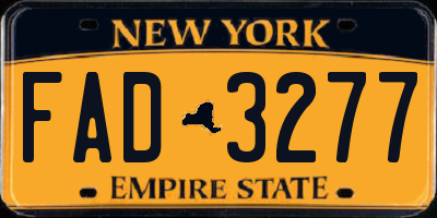 NY license plate FAD3277