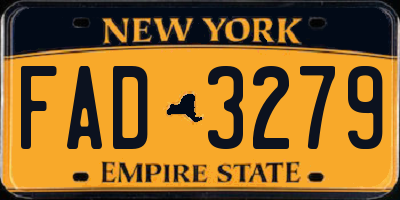 NY license plate FAD3279