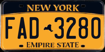 NY license plate FAD3280