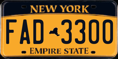 NY license plate FAD3300