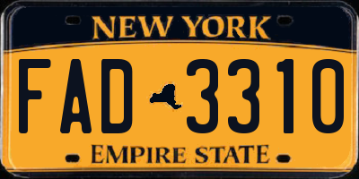 NY license plate FAD3310