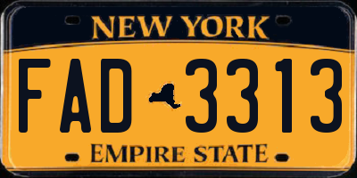 NY license plate FAD3313