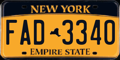 NY license plate FAD3340