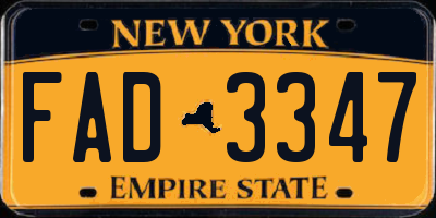 NY license plate FAD3347