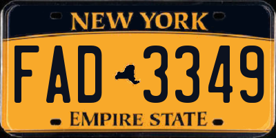 NY license plate FAD3349