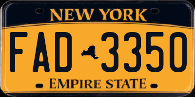 NY license plate FAD3350