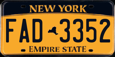 NY license plate FAD3352