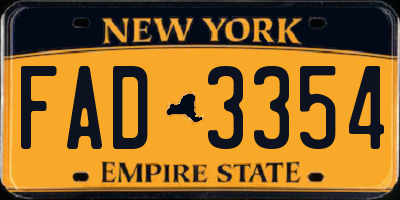 NY license plate FAD3354