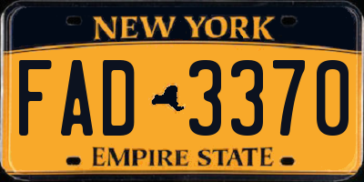 NY license plate FAD3370