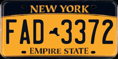 NY license plate FAD3372