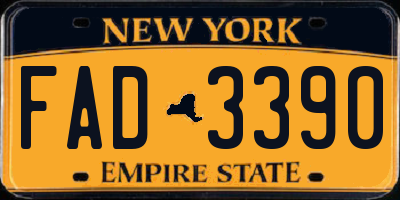 NY license plate FAD3390