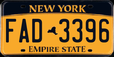 NY license plate FAD3396