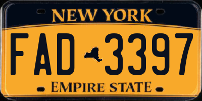 NY license plate FAD3397