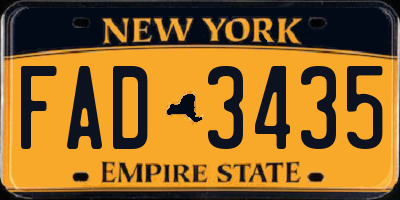NY license plate FAD3435