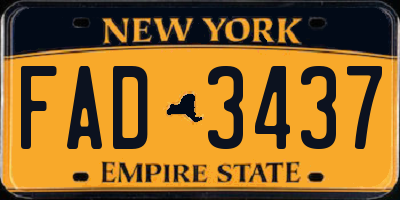 NY license plate FAD3437