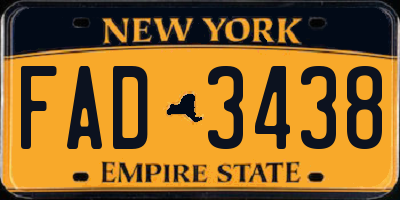 NY license plate FAD3438