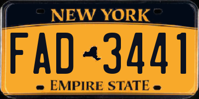 NY license plate FAD3441