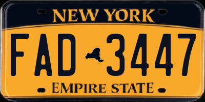 NY license plate FAD3447