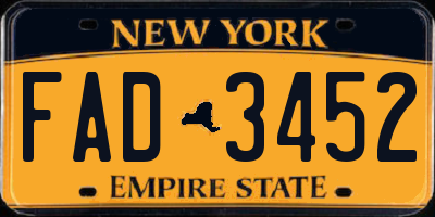 NY license plate FAD3452