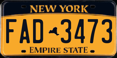 NY license plate FAD3473