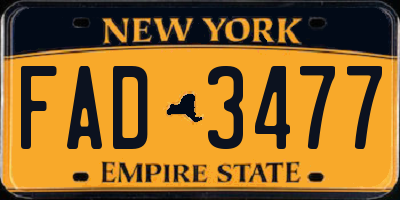 NY license plate FAD3477