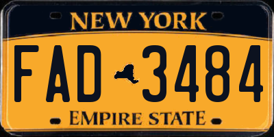 NY license plate FAD3484