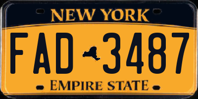 NY license plate FAD3487