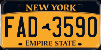 NY license plate FAD3590