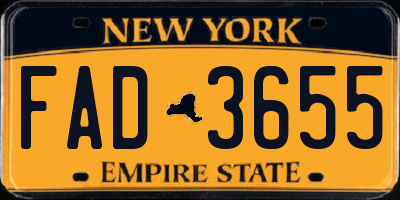 NY license plate FAD3655