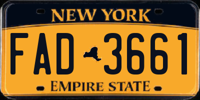 NY license plate FAD3661