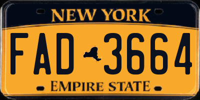 NY license plate FAD3664