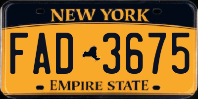 NY license plate FAD3675