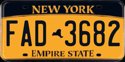 NY license plate FAD3682