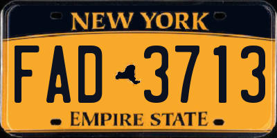 NY license plate FAD3713