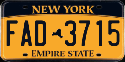 NY license plate FAD3715