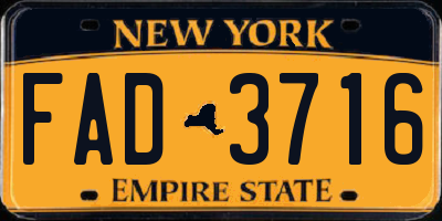 NY license plate FAD3716