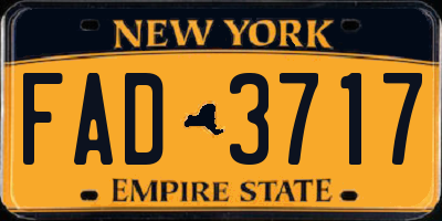 NY license plate FAD3717