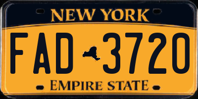 NY license plate FAD3720