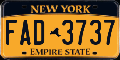 NY license plate FAD3737